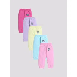 EIO Infants Kids Pack Of 5 Mid Rise Pure Cotton Joggers-picture-32