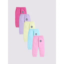 EIO Infants Kids Pack of 5 Pure Cotton Mid-Rise Joggers-picture-14