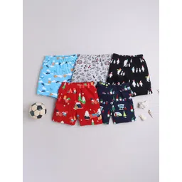 EIO Infants Pack Of 5 Conversational Printed Pure Cotton Shorts-picture-33