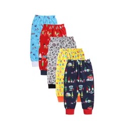 EIO Kids Pack Of 5 Conversational Printed Pure Cotton Joggers-picture-58