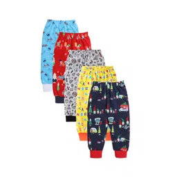 EIO Kids Pack Of 5 Conversational Printed Pure Cotton Joggers-picture-24