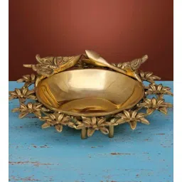 ekaa Gold Brass Urli Bowl With Flower Design-picture-17