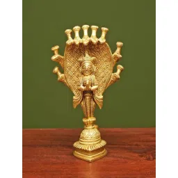 Ekaa Handicrafts Gold 5.5" Incense Burner for Ten Sticks on the Serpent's Hood in Brass-picture-12