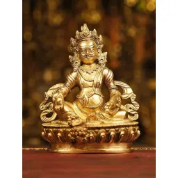 Ekaa Handicrafts Gold Brass Lord Kuber Statue-picture-29