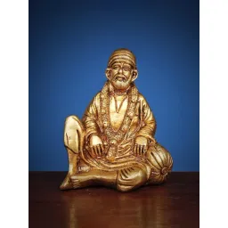 Ekaa Handicrafts Gold Brass Sai Baba Murti Shirdi Idol For Pooja Temple-picture-38