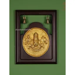 Ekaa Handicrafts Gold Brass Tirupati Balaji Brass Round Frame With Bells-picture-15