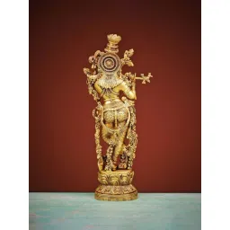 Ekaa Handicrafts Gold Radha Krishna Statue image 4