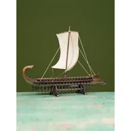 Ekaa Handicrafts Multicolour Bonded Bronze Trireme Greek Warship Statue-picture-39