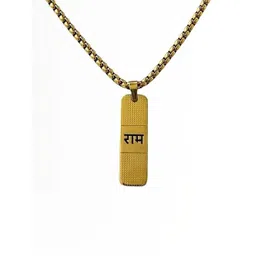 Ekaant Unisex Stainless Steel Rectangular Shaped Pendant With Chain-picture-19