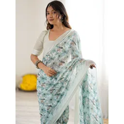 Ekasya Floral Printed Satin Saree-picture-27
