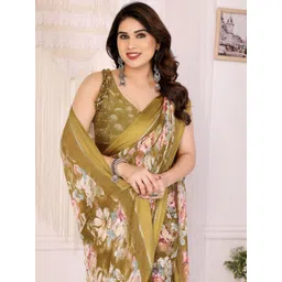 Ekasya Floral Printed Satin Saree-picture-22