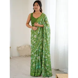 Ekasya Floral Printed Satin Saree-picture-29