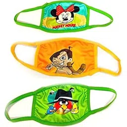 ekdant Two Layer Washable Anti-Pollution & Dust Protect Face Mask With Cartoon Printed - (Pack Of 2 Mask) Assorted Print-picture-16