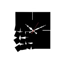 Ekhasa Black & White Abstract Clock Printed Wooden Wall Art-picture-38