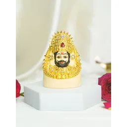 Ekhasa Gold-Toned and Black Lord Khatu Shyam Baba Religious Idol Showpiece-image-48