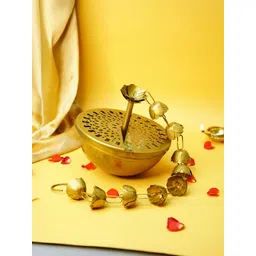 Ekhasa Gold Toned Metal Hanging Dhoop Dani Loban Burner Holder-picture-16