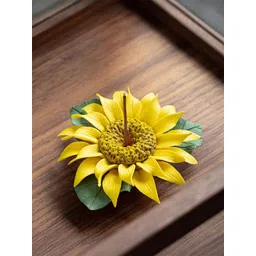Ekhasa Green & Yellow Floral Ceramic Heat Resistant Agarbatti Stand With Ash Catcher-picture-31