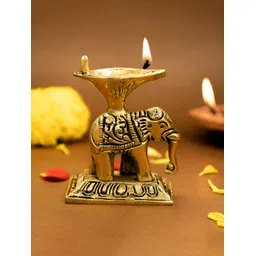 Ekhasa Pure Brass Elephant Diya-picture-40