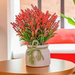 Ekhasa Wild Grass Flower Vase with Artificial Flowers Plant | Small Flower Pots with Artificial Flowers for Home Decor Centre Table Pots Showpiece Living Room Office Wedding Birthday & Gift-picture-11