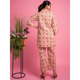 EKISHA Floral Printed Pure Cotton Tunic & Trouser Co-Ord Set image 5