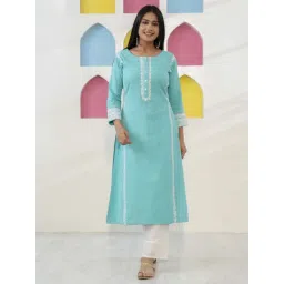 Ekohum Sea Green Aari Embroidery Straight Kurta-picture-43