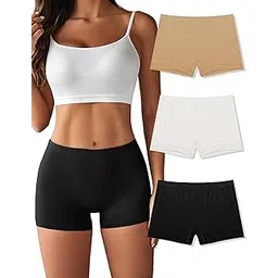 ekouaer Boyshort Panties Women's Soft Underwear Briefs Invisible Hipster 3 Pack Or 4 Pack Seamless Boxer Brief Panties S-XXL-picture-43