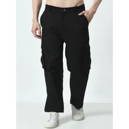 EKSDEE Men Relaxed Loose Fit Cargos Trousers-picture-29
