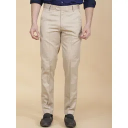 el cielo Men Solid Smart Slim Fit Easy Wash Pleated Trousers-image-22