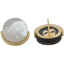 el joyero Round Shape Mother Of Pearl. Handmade Gemstone Ring | Gold Plated Design Brass | Gift For Her Stud Earring Jewelry 1425)5-picture-28