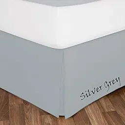 EL Lecho Bed Skirt -600 Thread Count 1-Piece Bed Skirt, 13 Inch Drop Length Super Soft 100% Egyptain Cotton Size - Olympic Queen Color Silver Grey-picture-21