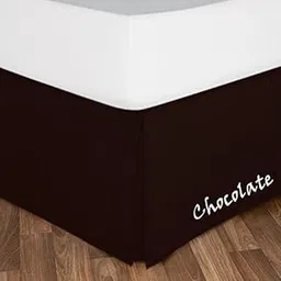 EL Lecho Bed Skirt -600 Thread Count 1-Piece Bed Skirt, 6 Inch Drop Length Super Soft 100% Egyptain Cotton Size - Full Color Chocolate.-picture-14