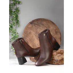 EL PASO Brown Faux Leather Casual Chelsea Boots Boots For Women-picture-14