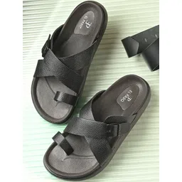 El Paso Men Black Synthetic Slip-On Comfort Sandals-picture-30