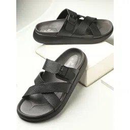 El Paso Men Black Synthetic Slip-On Comfort Sandals-picture-17