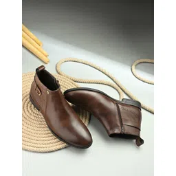 El Paso Men Brown Buckle Detail Ankle Boots-picture-13