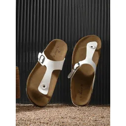 El Paso Men Buckle Detailed Leather Slip-On Flip Flops-picture-10