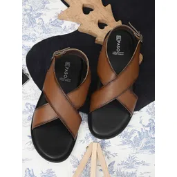 El Paso Men Tan & Black Comfort Sandals-picture-24