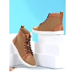 El Paso Men Tan Solid Leather Boots-picture-26