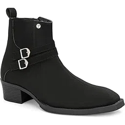 el paso Trendy Black Ankle Boots for Men | Dual Buckle EP6904_PA-picture-27