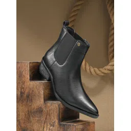 EL PASO Women Black Faux Leather Casual Slip On Boots Boots For Women-picture-34