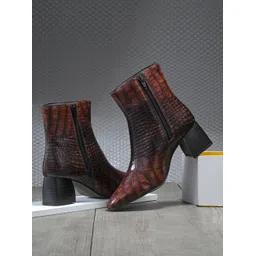 El Paso Women Brown Faux Leather Casual Chelsea Boots Boots For Women-picture-28