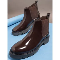 El Paso Women Brown Mid-Top Flat Boots-picture-32