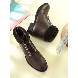 El Paso Women Brown Solid Casual Mid-Ankle Boots-picture-33