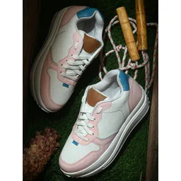 El Paso Women Pink Colourblocked Sneakers-picture-12