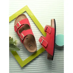 El Paso Women Solid Round Toe Slip On Casual Open Toe Flats With Buckles-picture-19