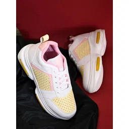 El Paso Women Yellow Colourblocked Sneakers-picture-30