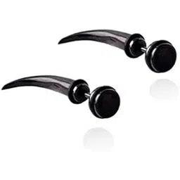 el regalo 2Pcs Punk Stainless Steel Ear Stud Earrings for Boys/Men- Horn Style Spike Men's Cool Gothic Hippie Earrings-picture-11