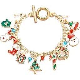 el regalo Christmas Charm Bracelet for Girls & Women | Cute Xmas Theme Santa Tree Candy Cane Snowflake Charms | Festive Holiday Jewellery Gift for Christmas Parties & Secret Santa-picture-54