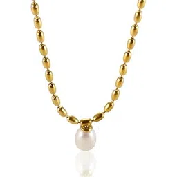 el regalo Elegant Warterproof 18K Gold Plated Pearl Dainty Ball Bead Chain Necklace - Stainless Steel Anti-Tarnish Jewelry for Women, Girls-picture-20