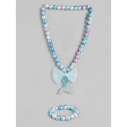 EL REGALO Girls Blue  White Beaded Mermaid Jewellery Set-picture-11